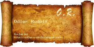 Odler Rudolf névjegykártya